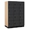 Salsbury Industries 4 Tier Designer Locker, 54"Wx76"Hx24"D, 12 Door, Black 18-24364BLK - alternate 1